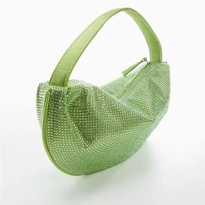 MANGO brand new Crystal shoulder bag green